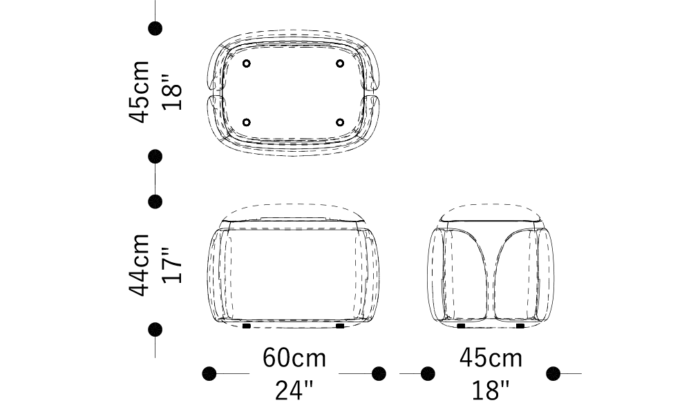 Image of the main dimensions of the product